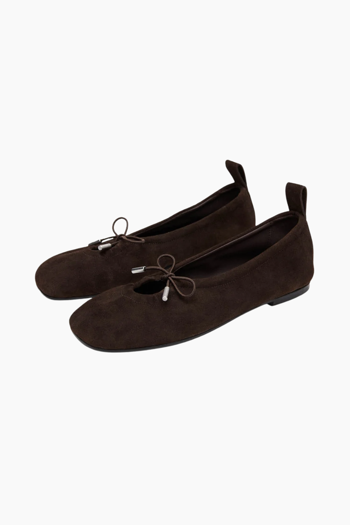 ALOHAS Rosalind Recycled Brown Leather Ballet Flats