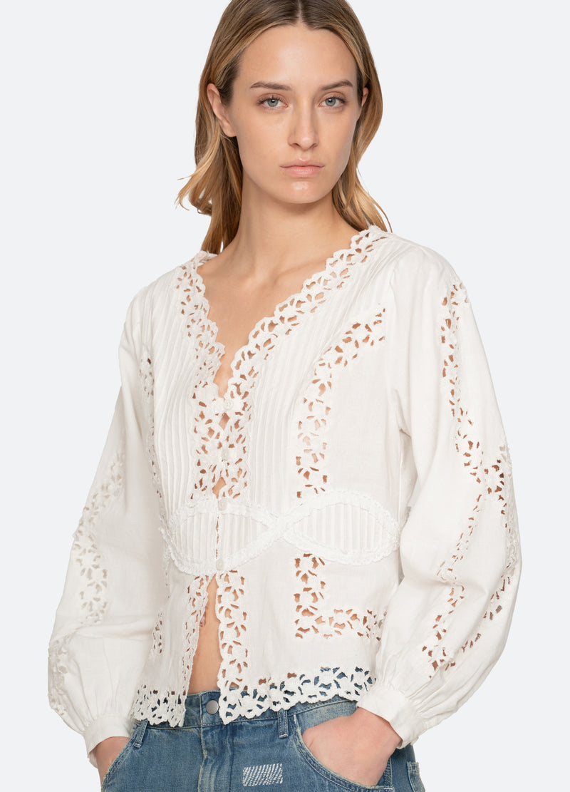 Sea New York Sofia Embroidery L/Slv Blouse