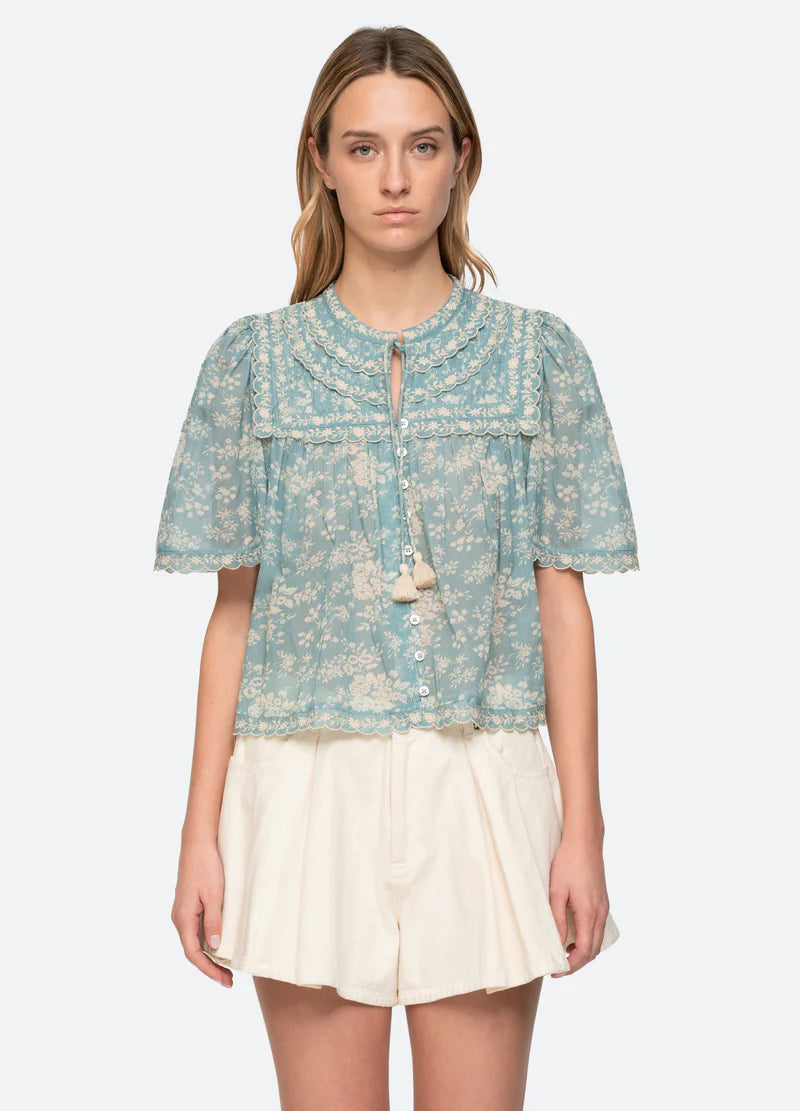 Sea New York Kirsten Print Top Sky