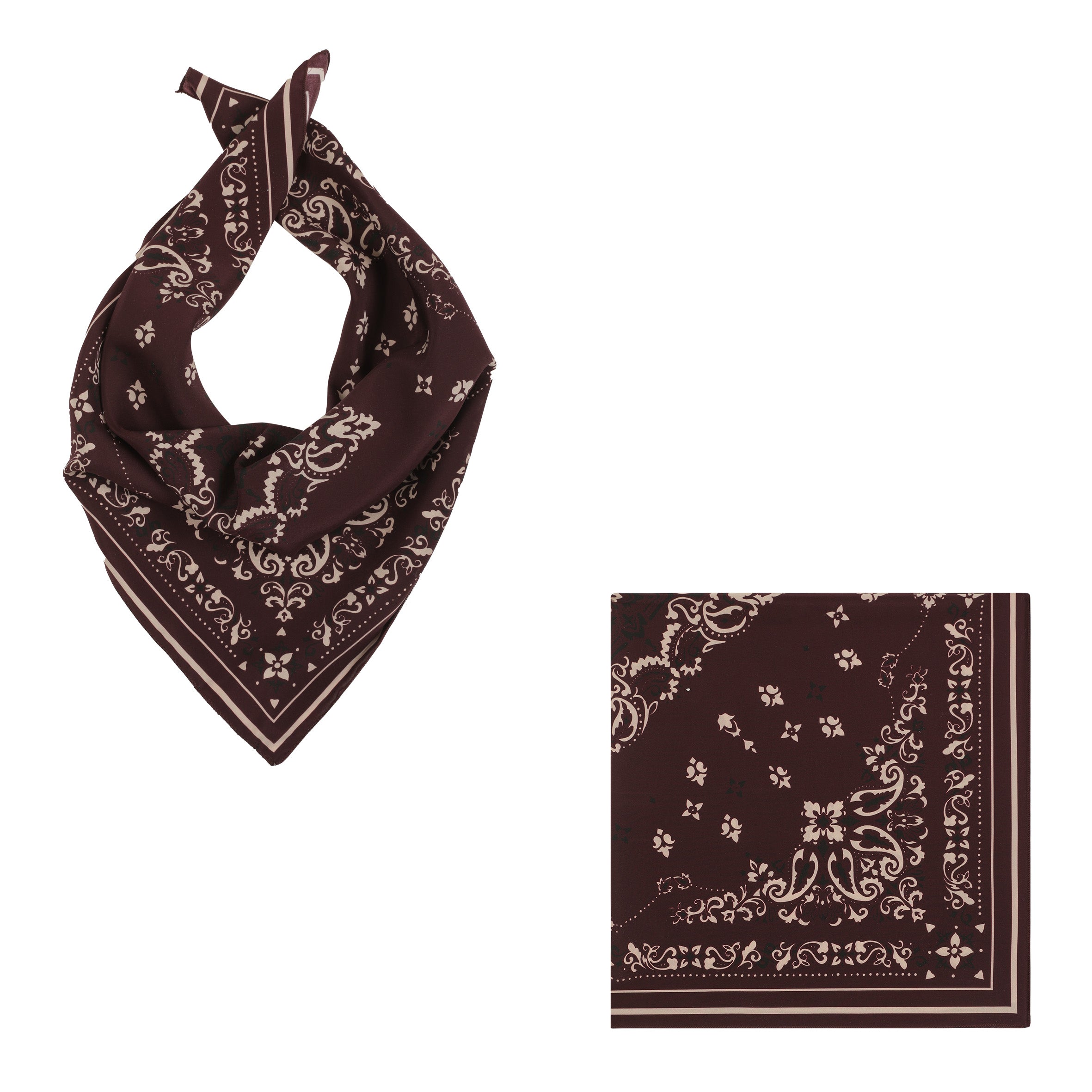 Seafarer Silk Scarf Mermaid Bordeaux