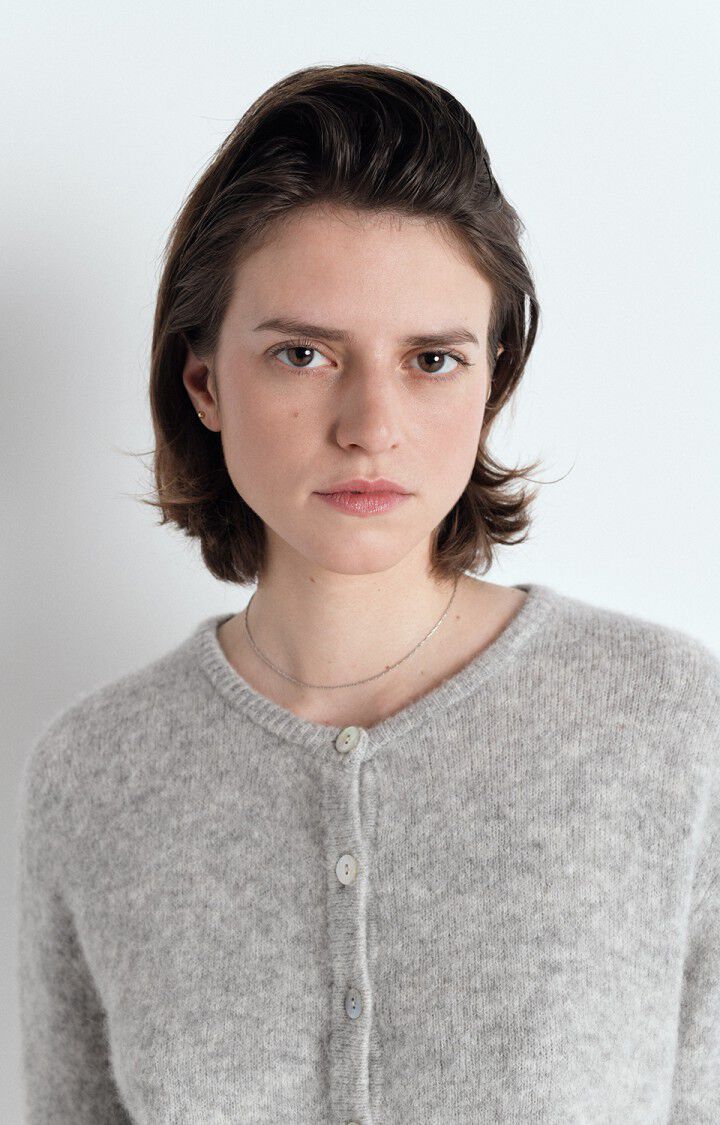 AMERICAN VINTAGE CARDIGAN VITOW  MELANGE LIGHT GREY