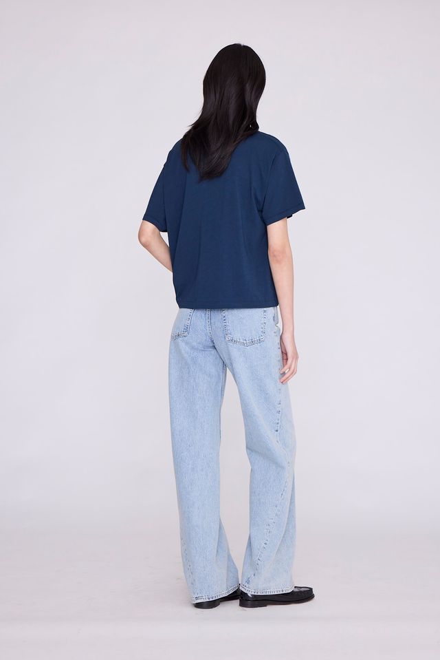 Anine Bing  Click  Cade Tee Melrose Stencil Navy