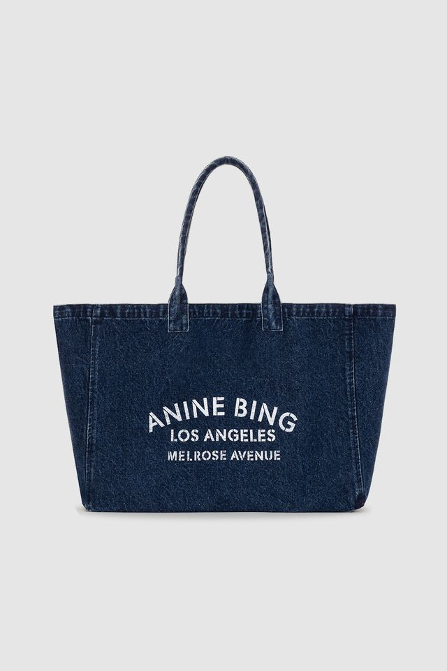 Anine Bing Leo Denim Tote Ink Blue
