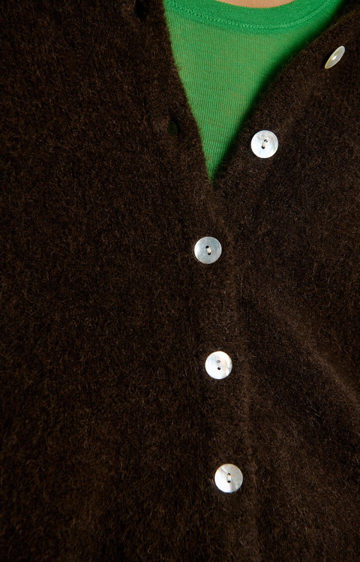 AMERICAN VINTAGE CARDIGAN VITOW COFFEE MELANGE - Den Lille Ida - American Vintage