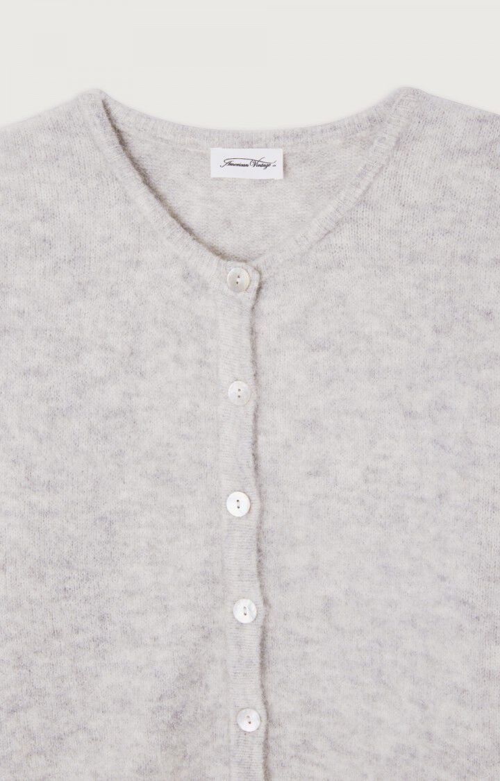 AMERICAN VINTAGE CARDIGAN VITOW MELANGE LIGHT GREY - Den Lille Ida - American Vintage