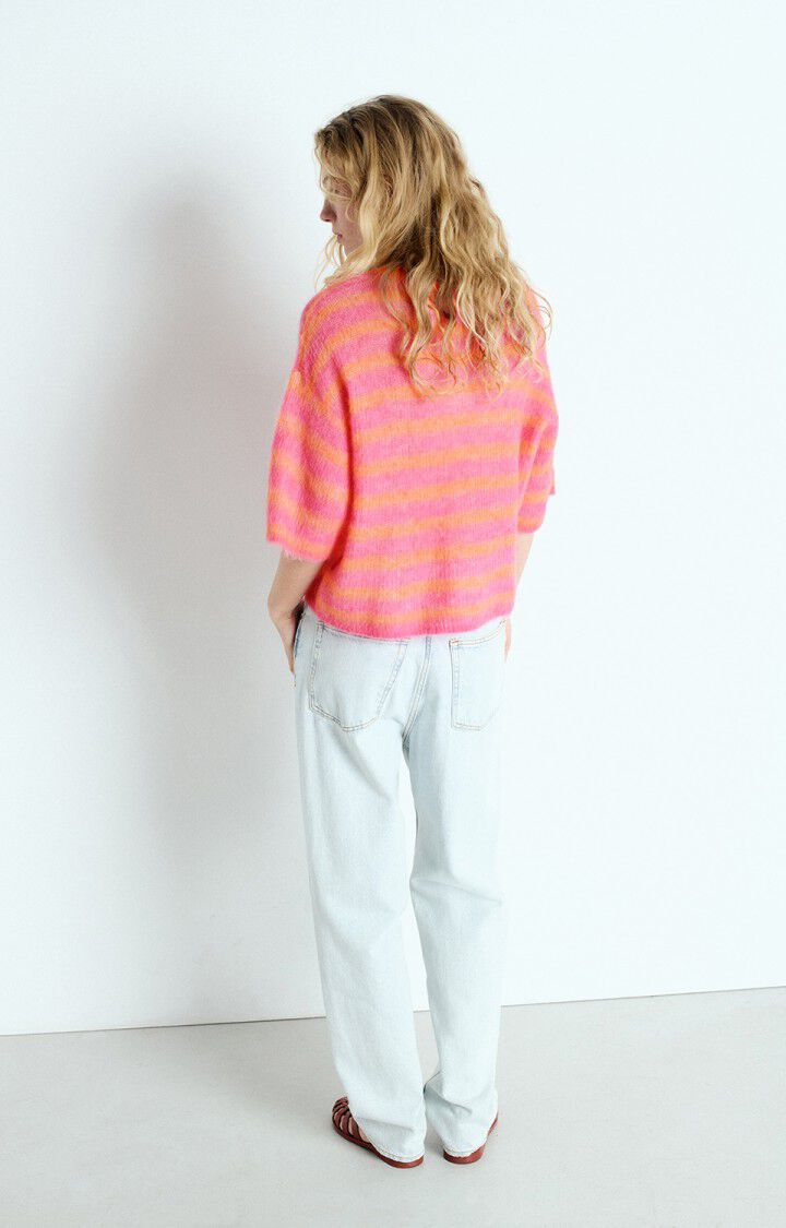 American Vintage Jumper Nenybay Fluo Orange Stribed Hibiscus - Den Lille Ida - American Vintage