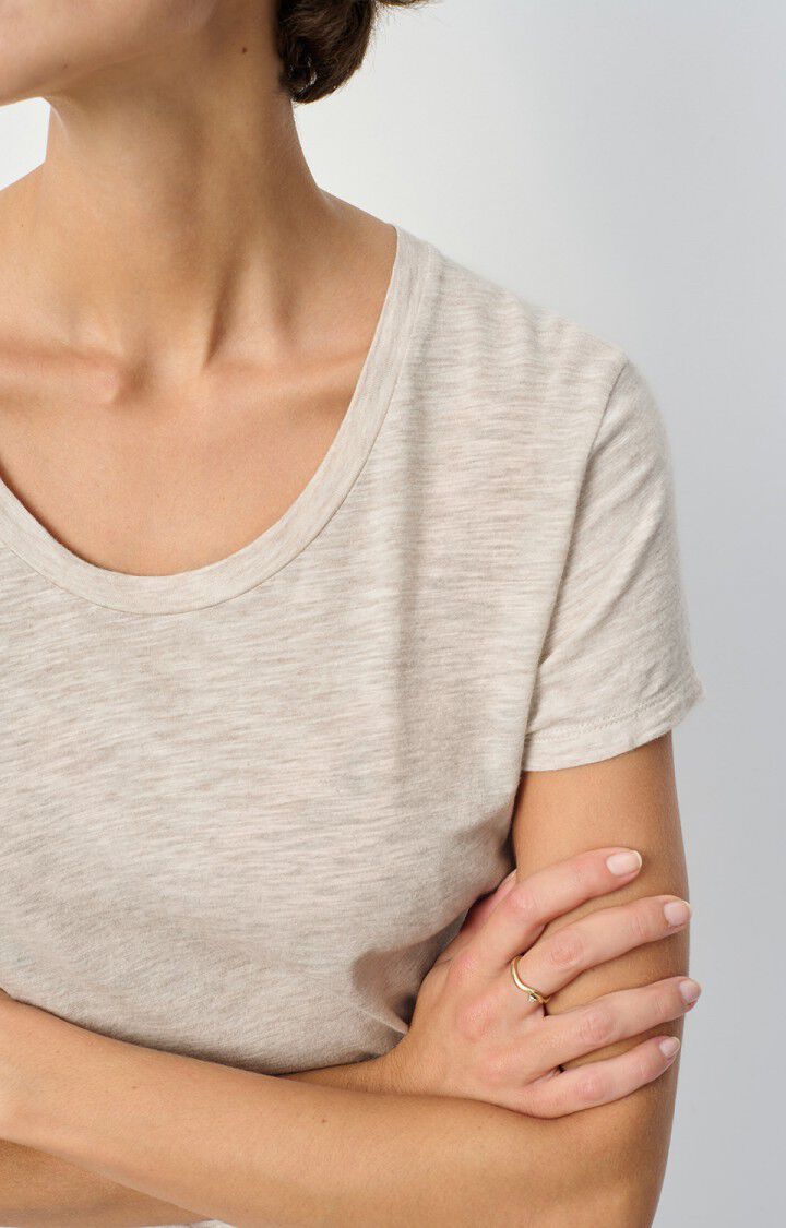 AMERICAN VINTAGE T - SHIRT JACKSONVILLE CREAM MELANGE - Den Lille Ida - American Vintage