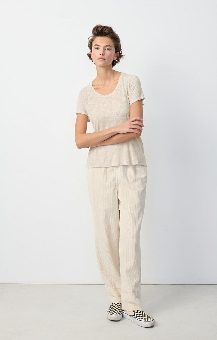 AMERICAN VINTAGE T - SHIRT JACKSONVILLE CREAM MELANGE - Den Lille Ida - American Vintage