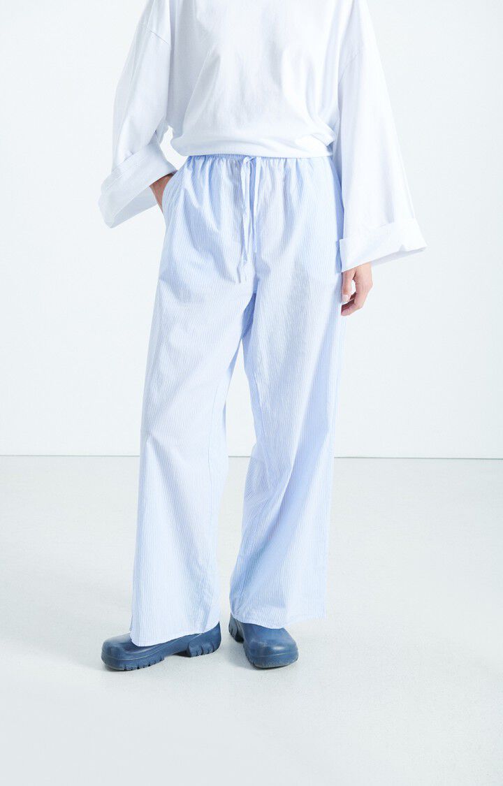 AMERICAN VINTAGE TROUSERS ELUABIRD BLUE STRIPES - Den Lille Ida - American Vintage