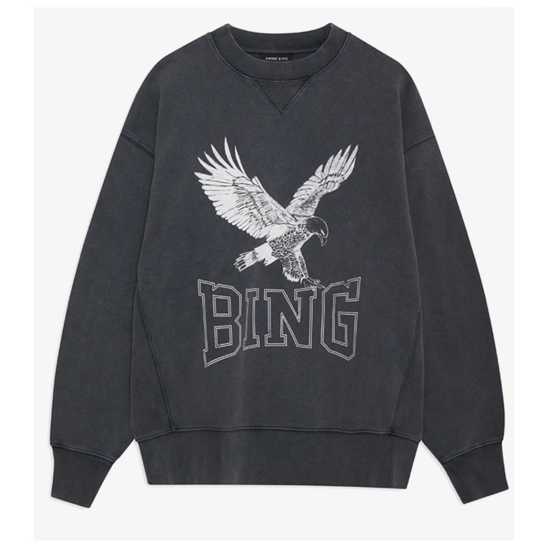 Anine Bing ALTO SWEATSHIRT RETRO EAGLE WASHED BLACK - Den Lille Ida - Den Lille Ida