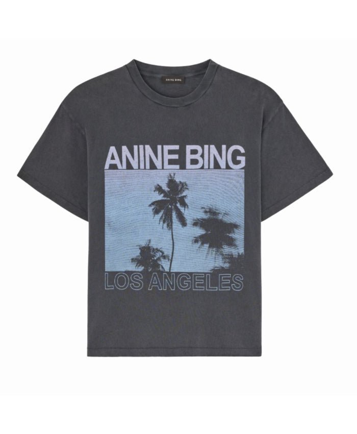 Anine Bing Cade Tee Palms Washed Grey - Den Lille Ida - Anine Bing