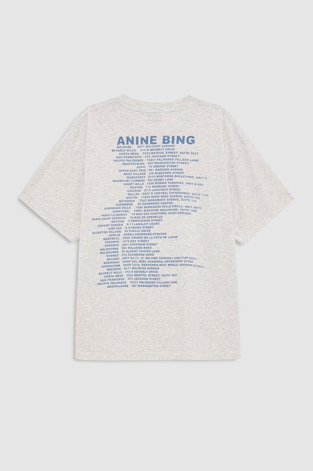 Anine Bing Cade Tee Wave Heather Grey - Den Lille Ida - Anine Bing