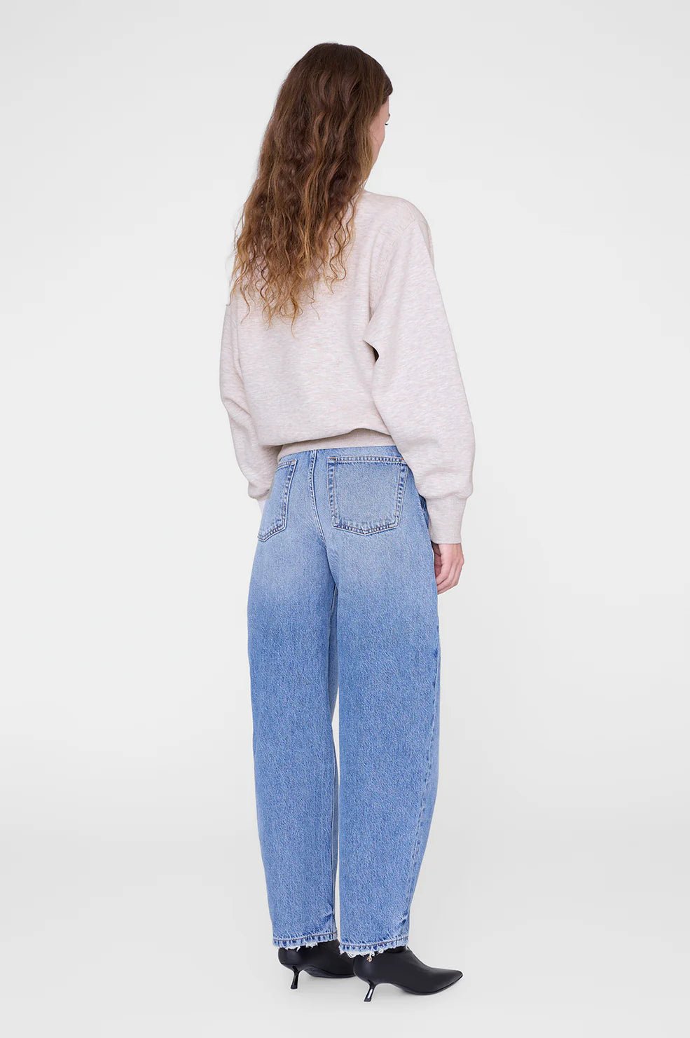 Anine Bing Harry Shrunken Sweatshirt LA Oatmeal Melange - Den Lille Ida - Anine Bing