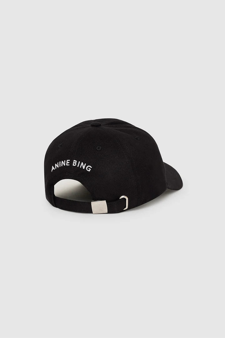 Anine Bing Jeremy Baseball Cap Letterman Black - Den Lille Ida - Anine Bing