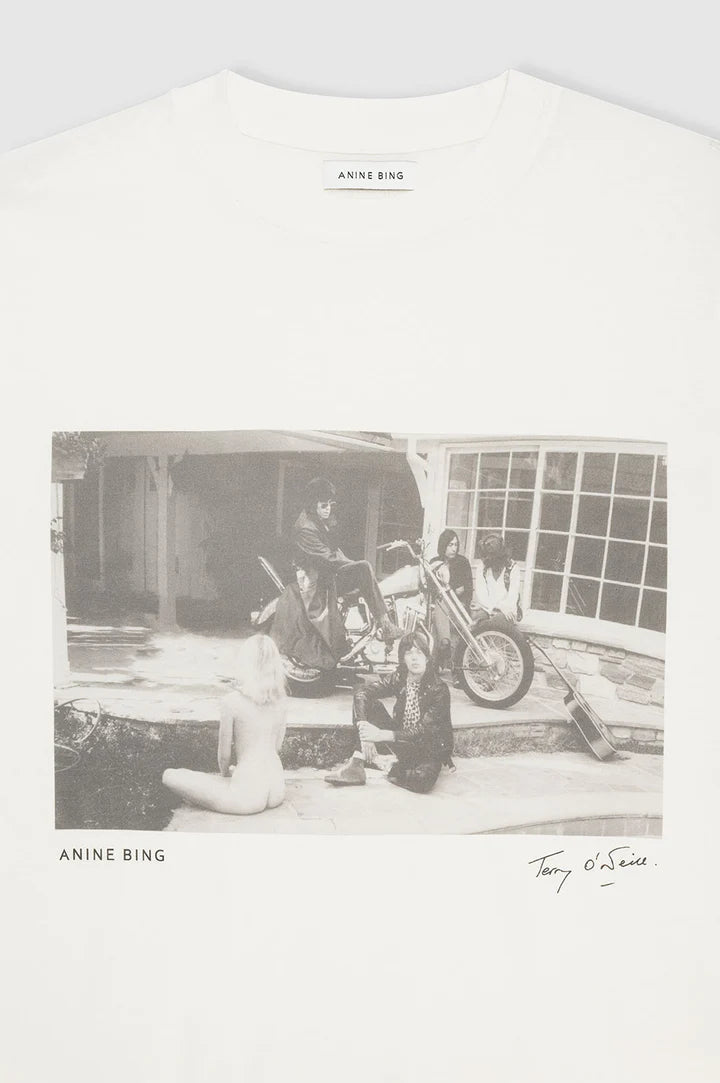 Anine Bing Lili Tee AB x TO x Rolling Stones Vintage White - Den Lille Ida - Anine Bing