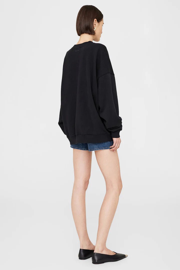 Anine Bing Oversized Sweatshirt Letterman Black - Den Lille Ida - Anine Bing