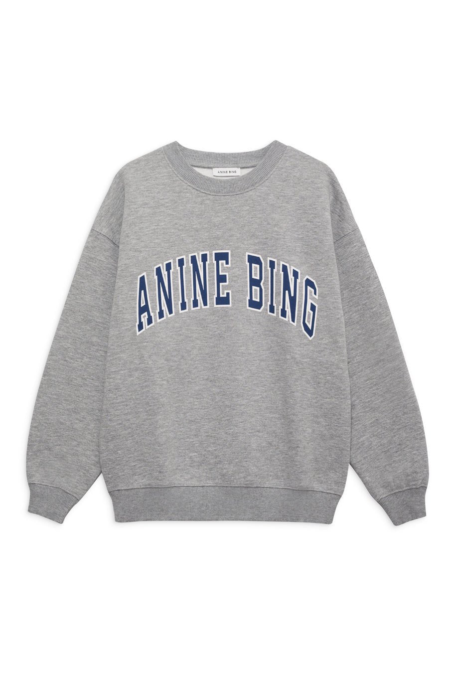Anine Bing Spencer sweatshirt Heather Grey with Navy - Den Lille Ida - Anine Bing