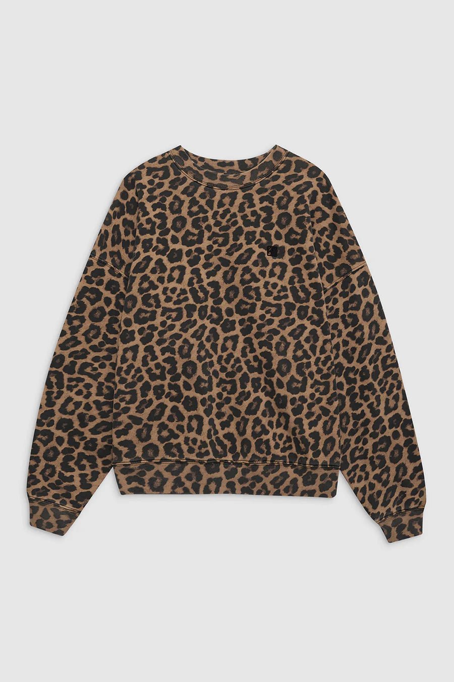 Anine Bing Miles Sweatshirt Black and Brown Leopard - Den Lille Ida - Anine Bing
