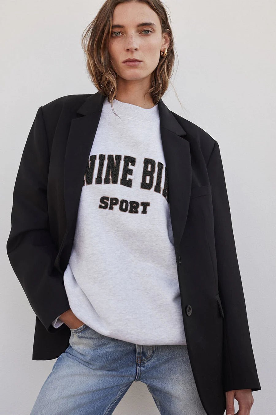 Anine Bing Tyler Sweatshirt - Heather Grey - Den Lille Ida - Anine Bing