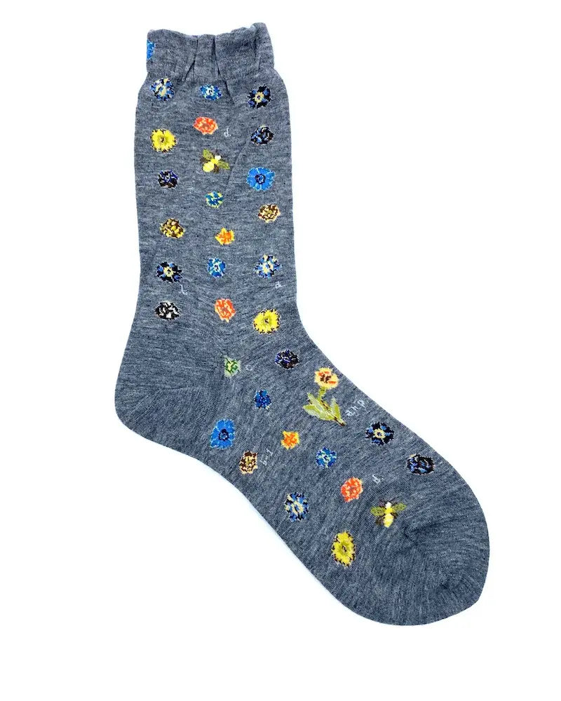 Antipast Socks Polka Flower Mix Grey