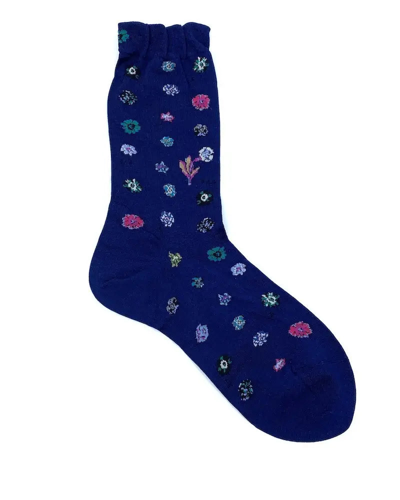 Antipast Socks Polka Flower Navy