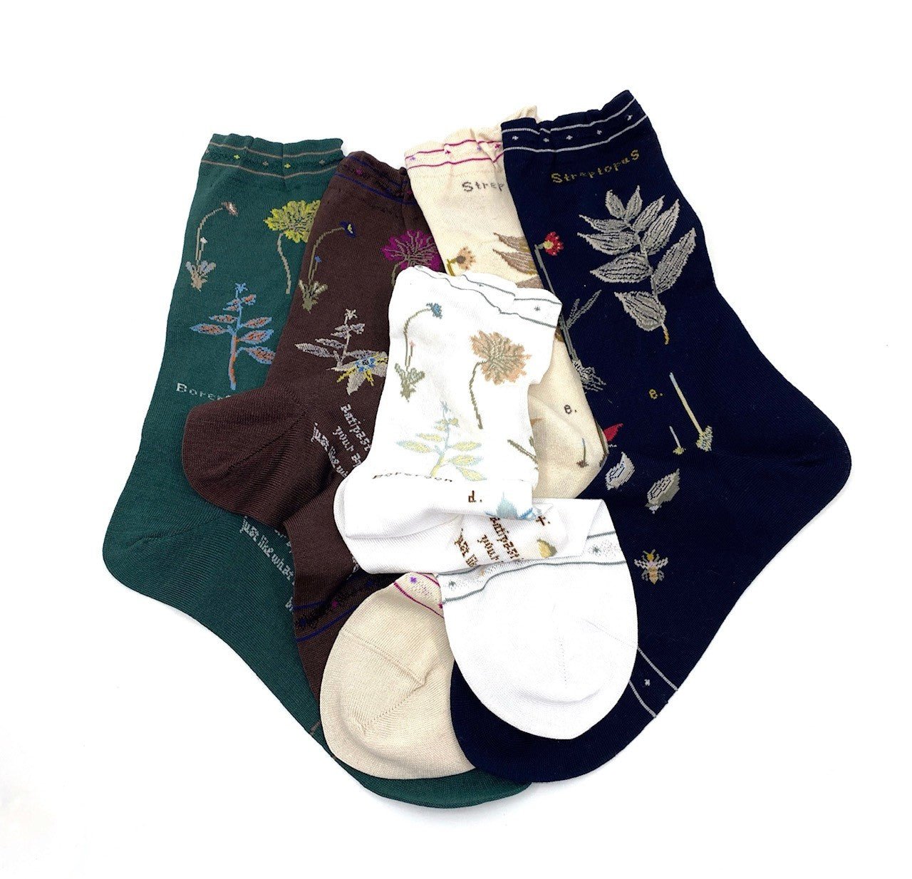 Antipast Socks Botanical XVII Dark Brown - Den Lille Ida - Antipast