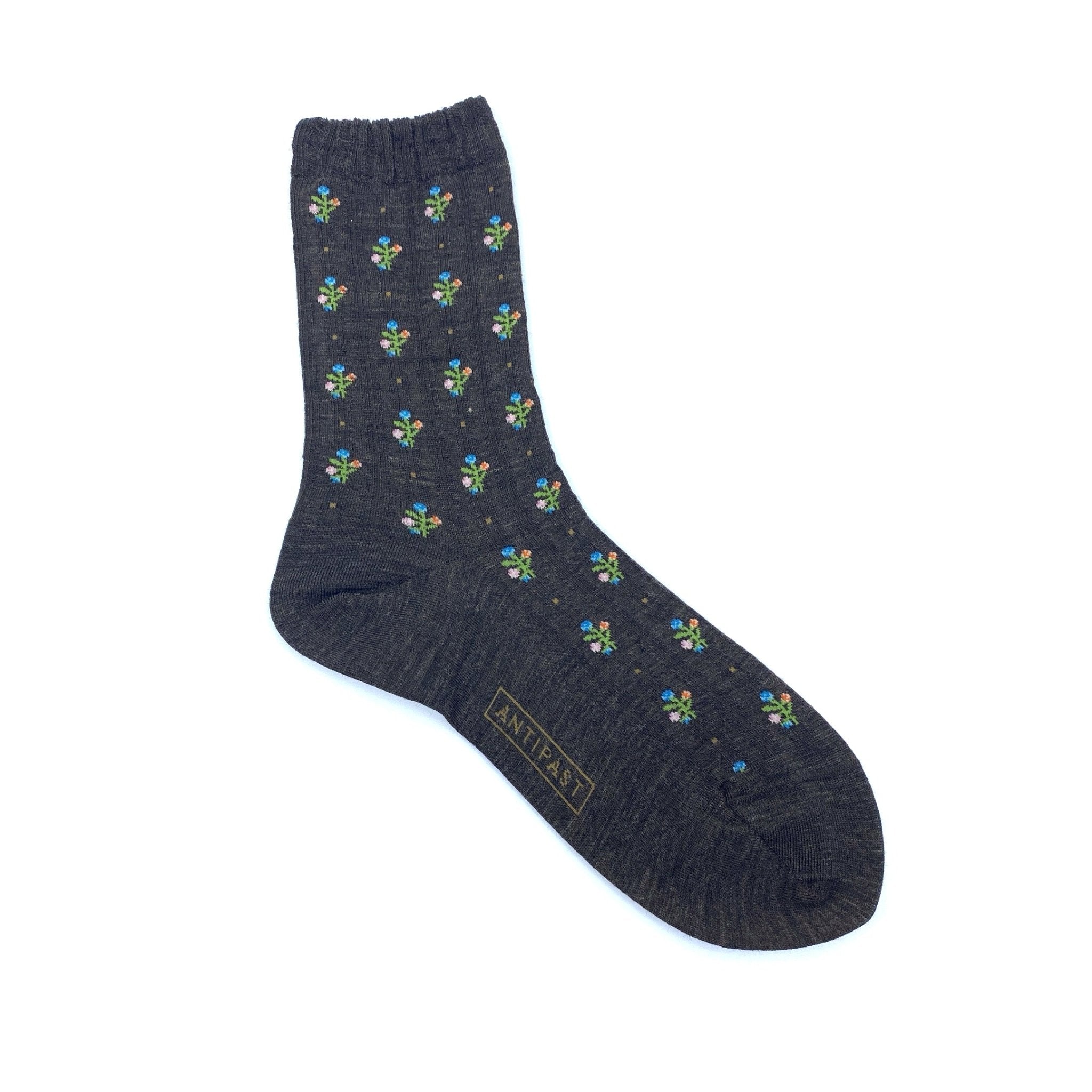 Antipast Socks Flower Stripes Brown - Den Lille Ida - Antipast