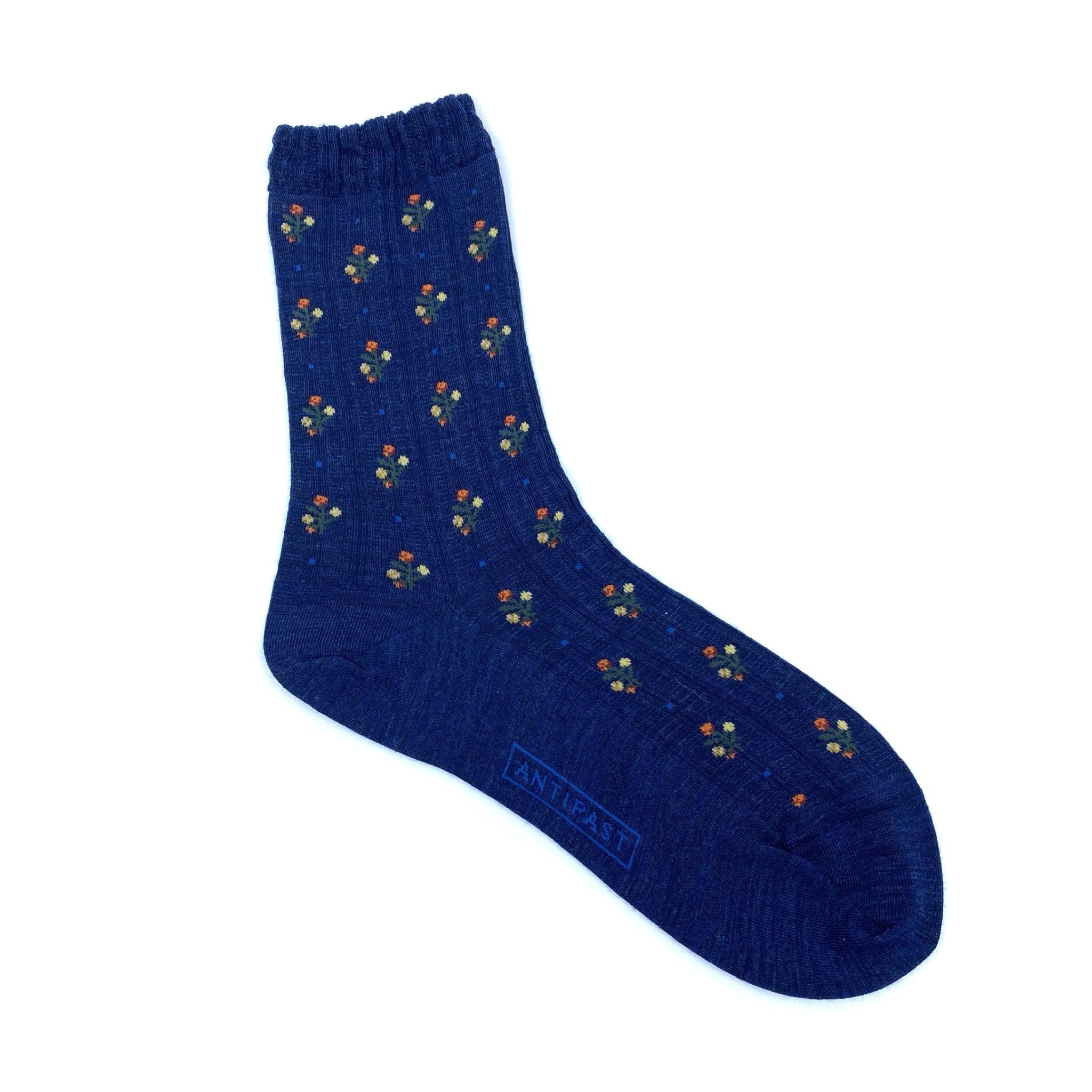 Antipast Socks Flower Stripes Navy - Den Lille Ida - Den Lille Ida