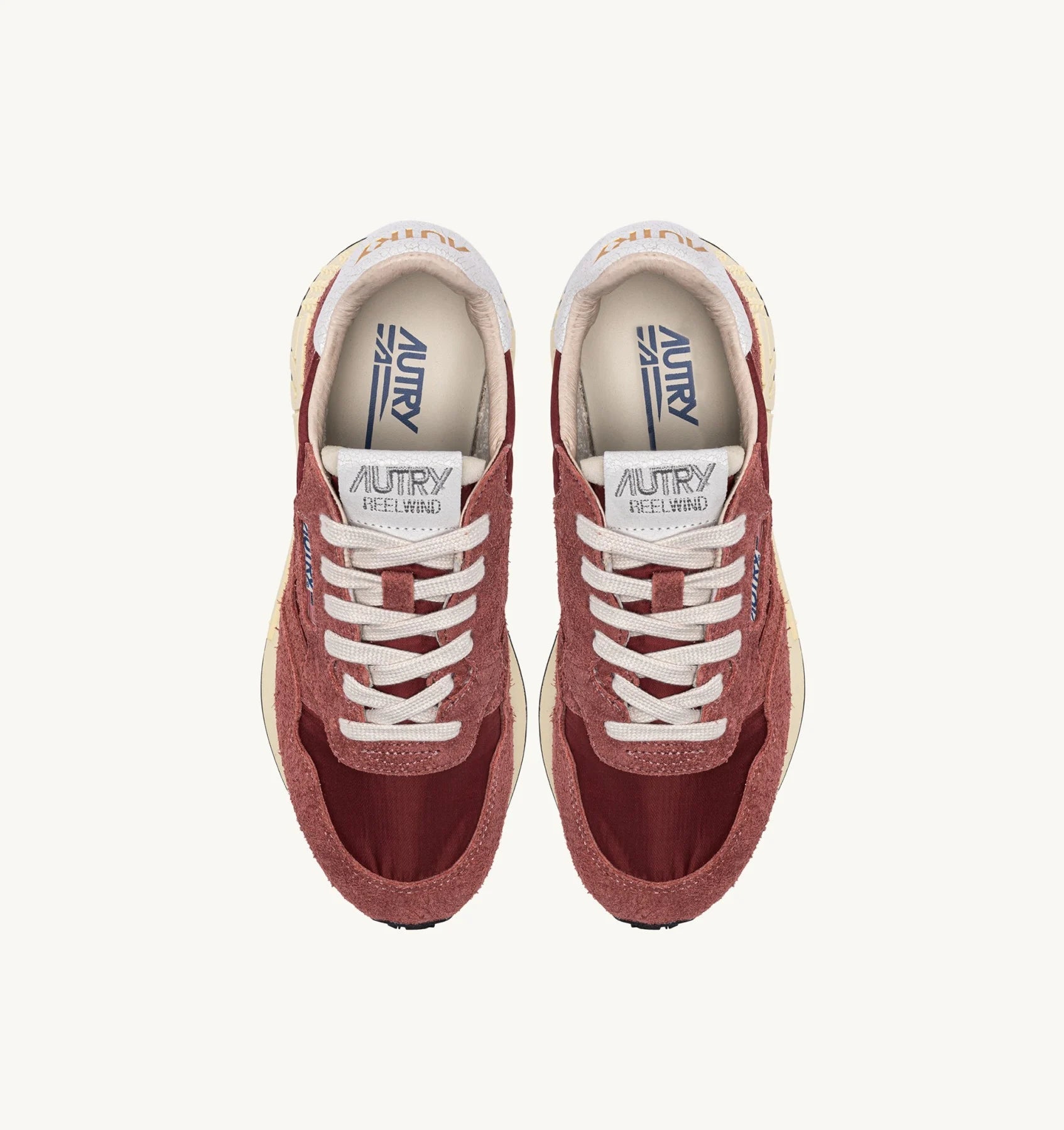 AUTRY REELWIND LOW SNEAKERS IN NYLON AND SUEDE HOT SAUCE AND WHITE - Den Lille Ida - Autry