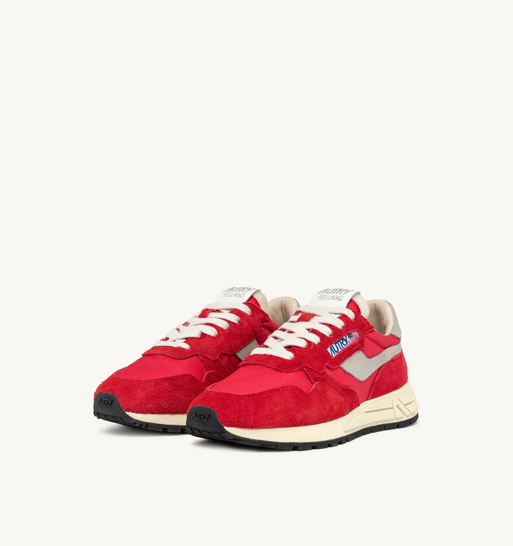 Autry Reelwind Low Sneakers in Nylon and Suede Red - Den Lille Ida - Autry