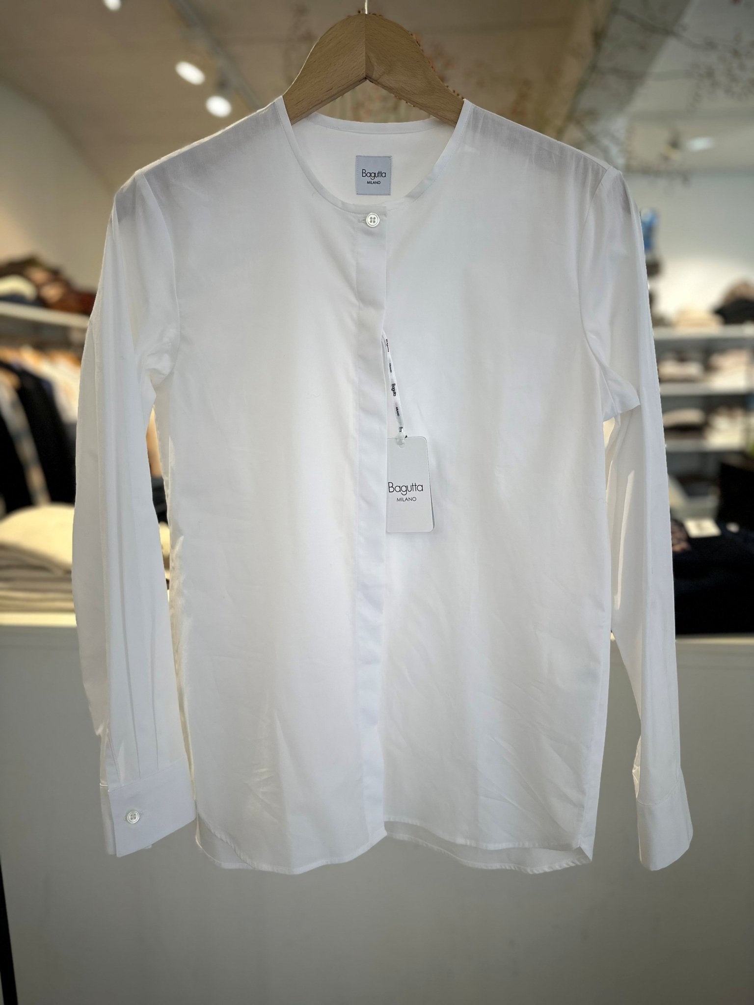 Bagutta Shirt Round Neck Cotton White - Den Lille Ida - Den Lille Ida