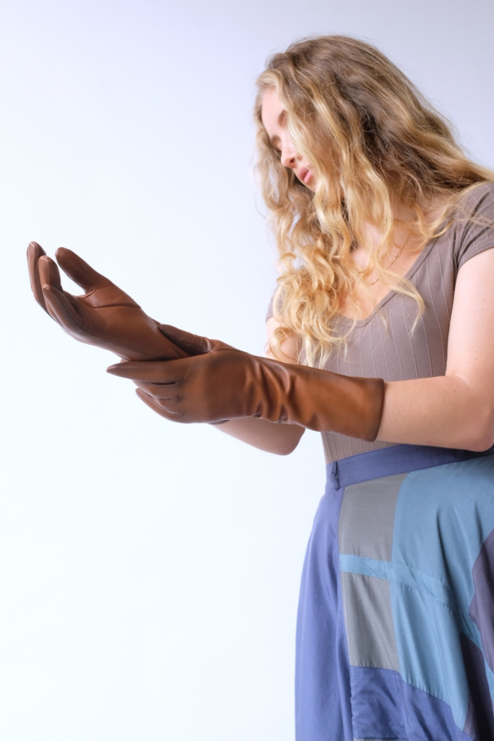 Agnelle Celia Long Leather Gloves