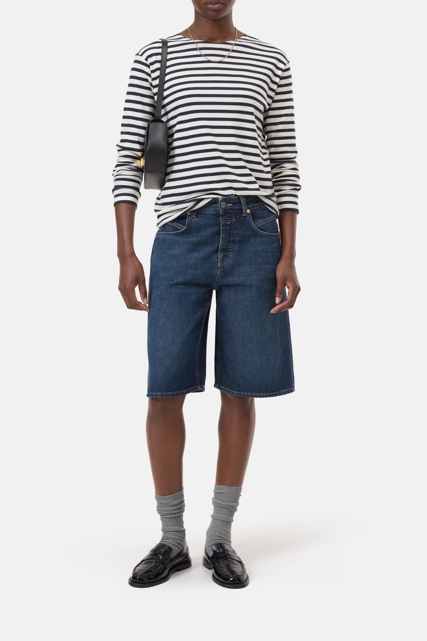 CLOSED BASIC LONGSLEEVE IN A COTTON BLEND DARK NIGHT - Den Lille Ida - Closed