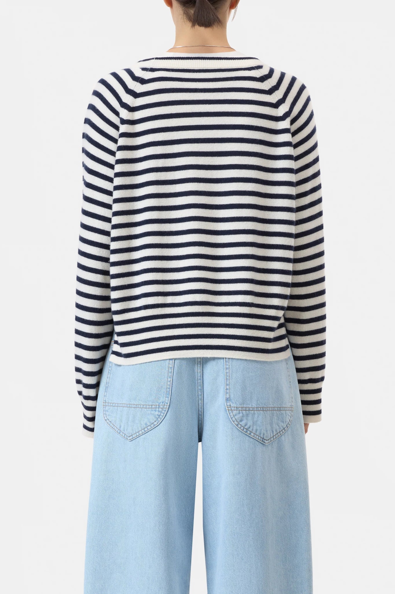 CLOSED CASHMERE STRIPED CREW NECK IVORY NAVY - Den Lille Ida - Closed