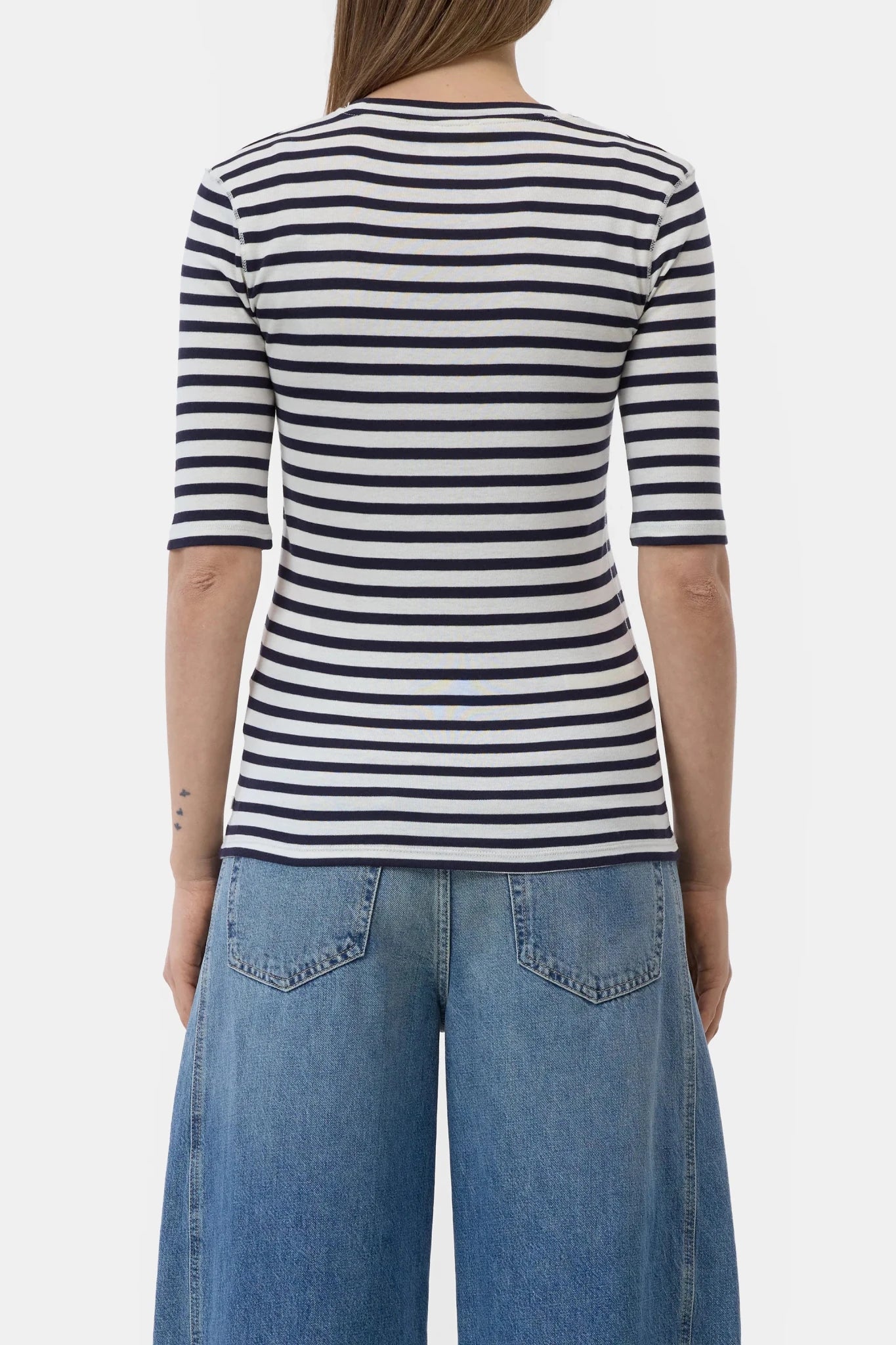 CLOSED CREWNECK SHORT SLEEVE MADE OF COTTON BLEND DARK NIGHT - Den Lille Ida - Closed