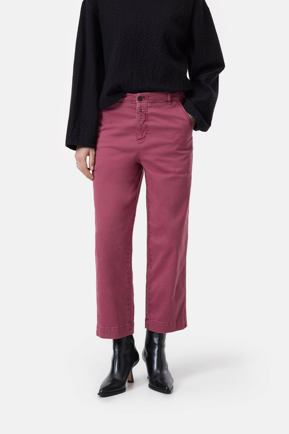 CLOSED ROVEA ORGANIC COTTON STRETCH TWILL CHERRY RED - Den Lille Ida - Closed