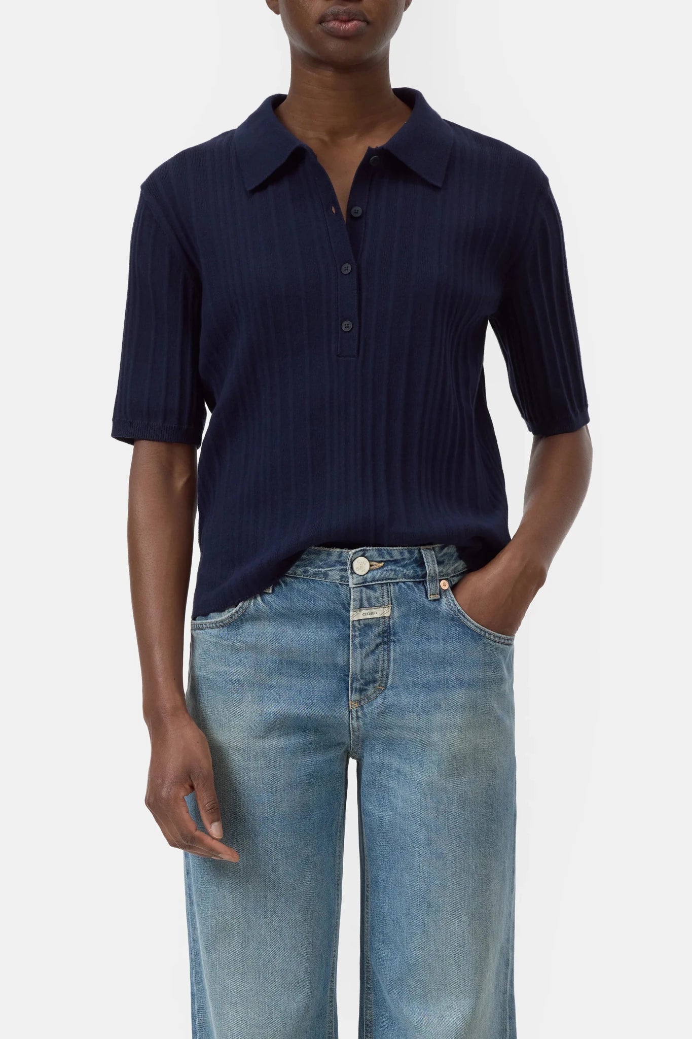 CLOSED SHORT SLEEVE POLO NAVY - Den Lille Ida - Closed