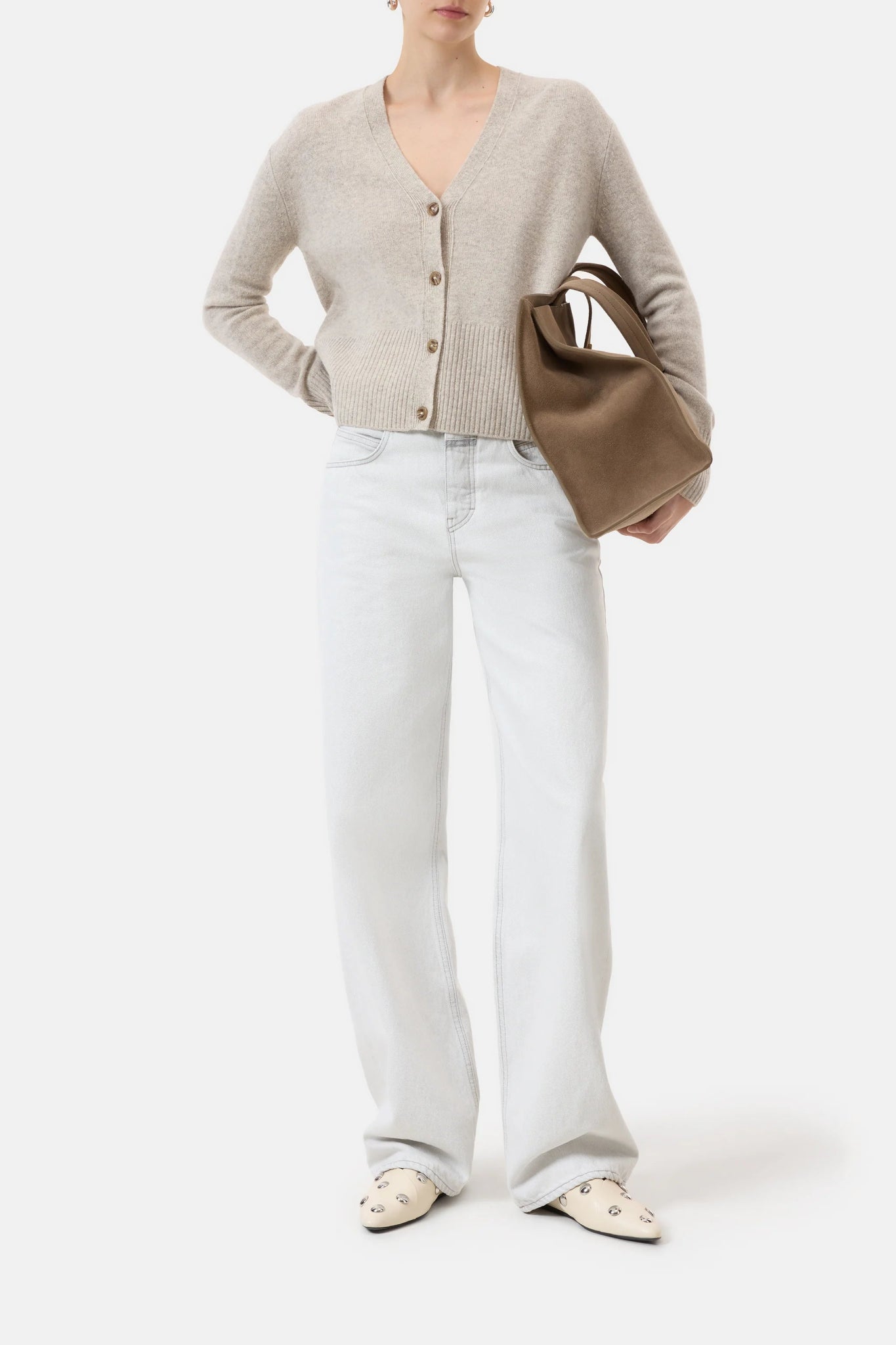 CLOSED WOOL CARDIGAN BEIGE MELANGE - Den Lille Ida - Closed