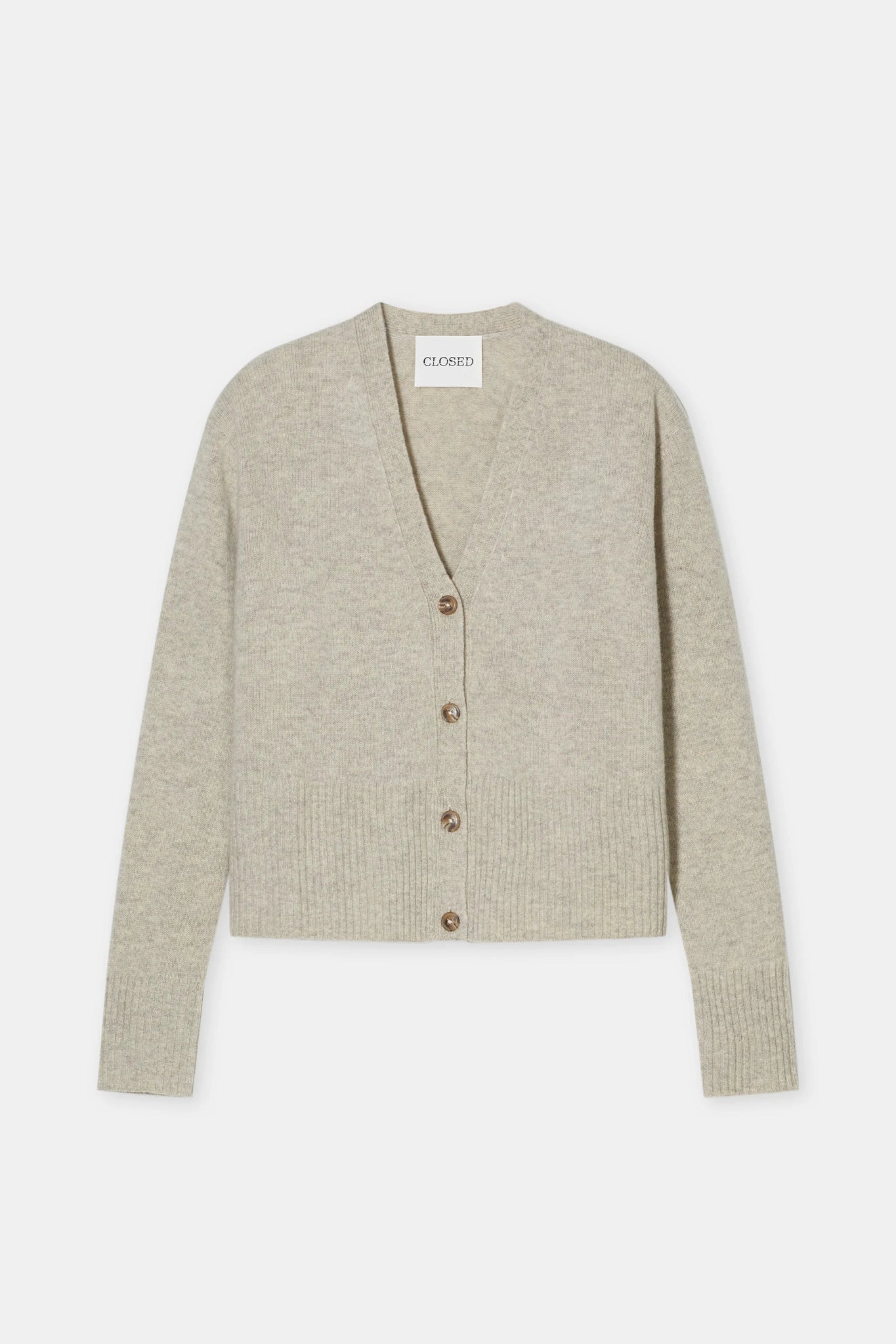 CLOSED WOOL CARDIGAN BEIGE MELANGE - Den Lille Ida - Closed
