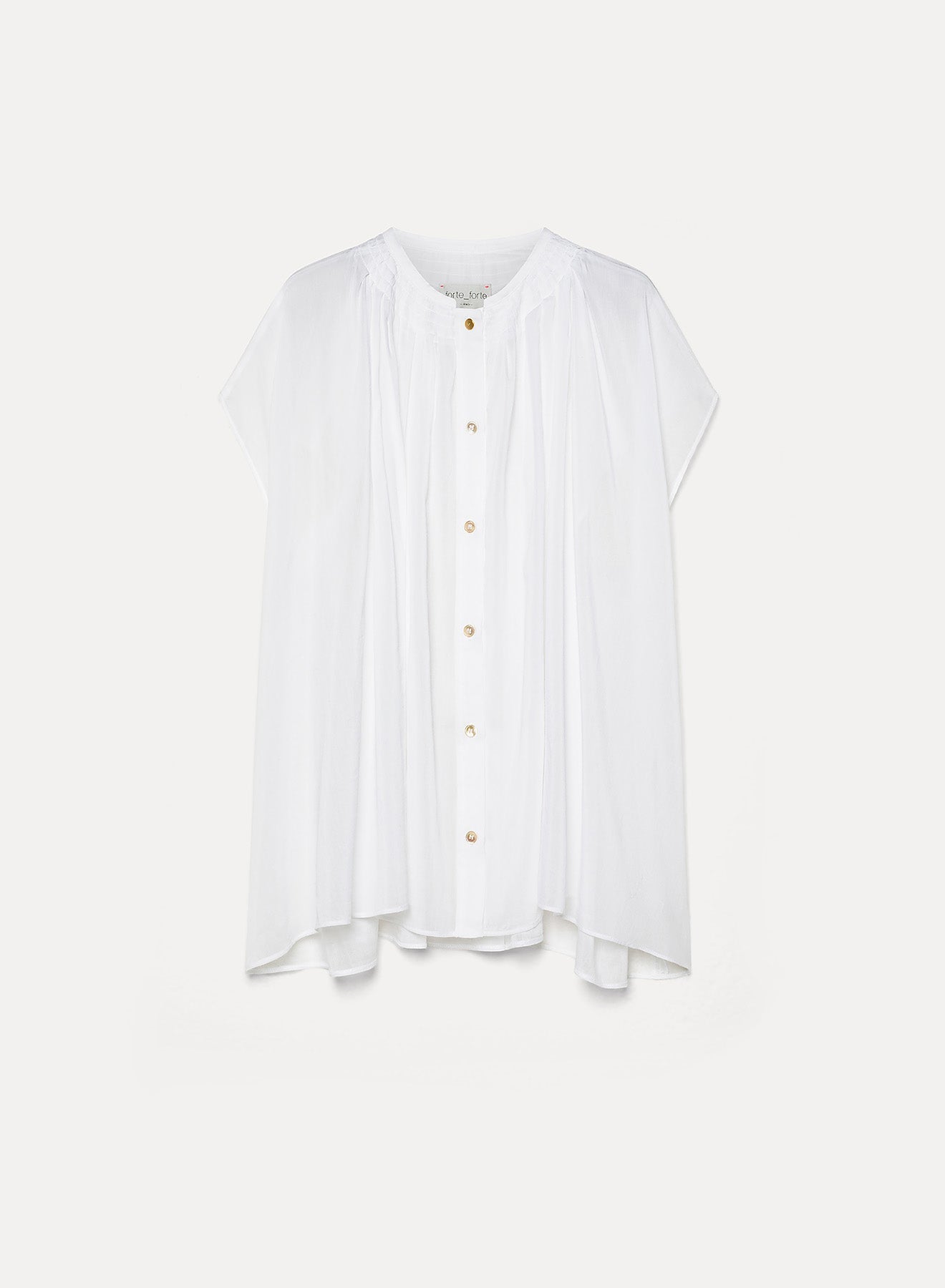 Cotton/silk voile sleeveless bohemian shirt - Den Lille Ida - forte_forte