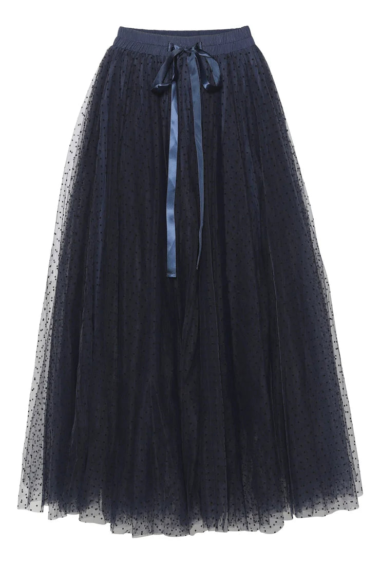 EMM Daisy Skirt Navy Dots