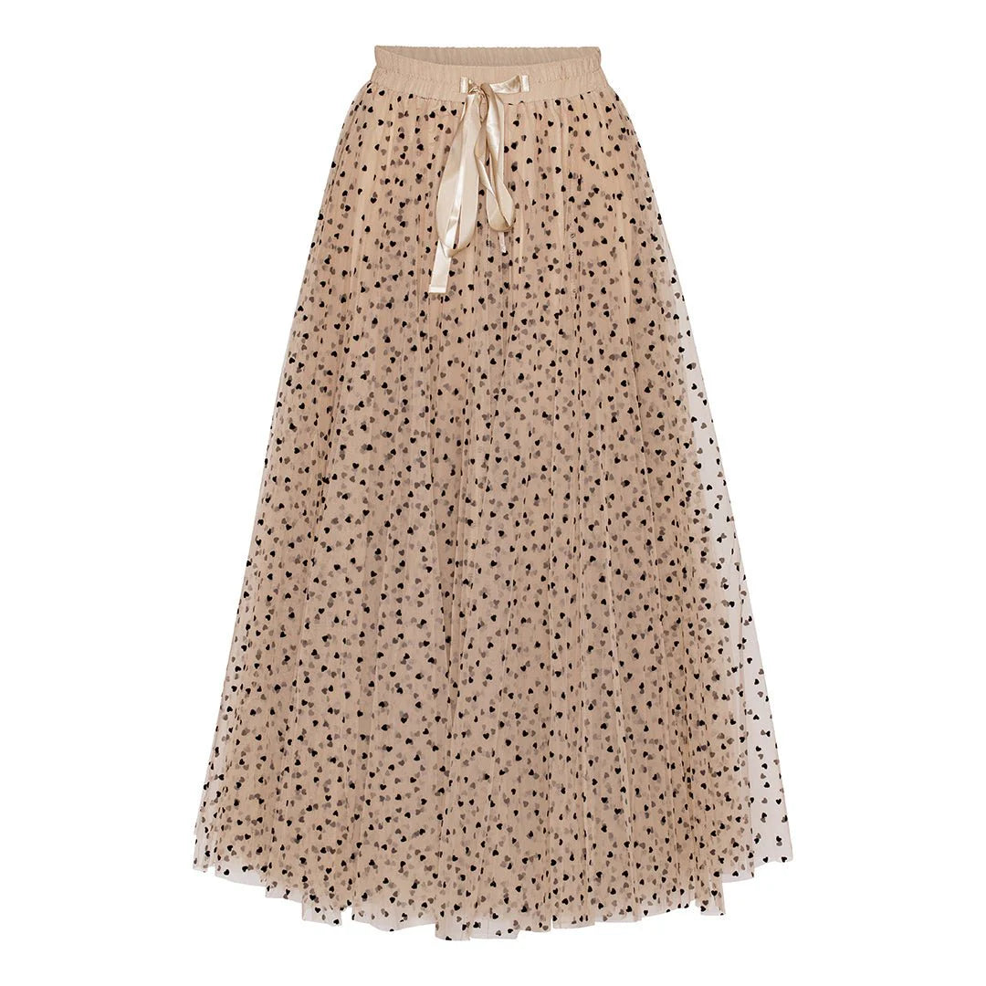 EMM Daisy Skirt Tan with Black Dots