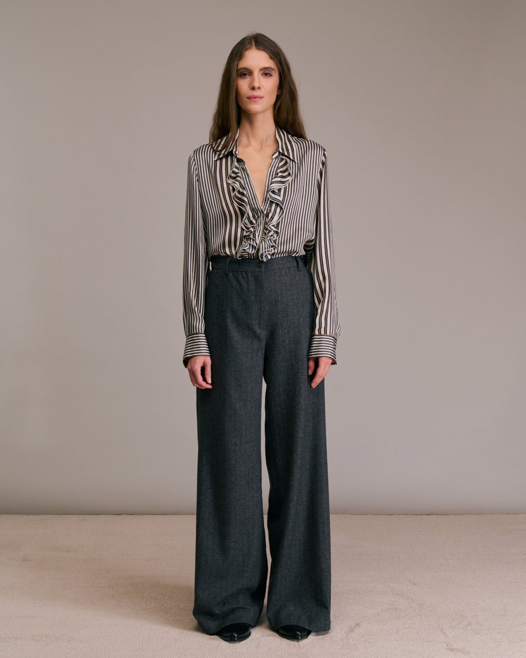 Diega Piedro Grey/Camel Pinstripe - Den Lille Ida - Diega