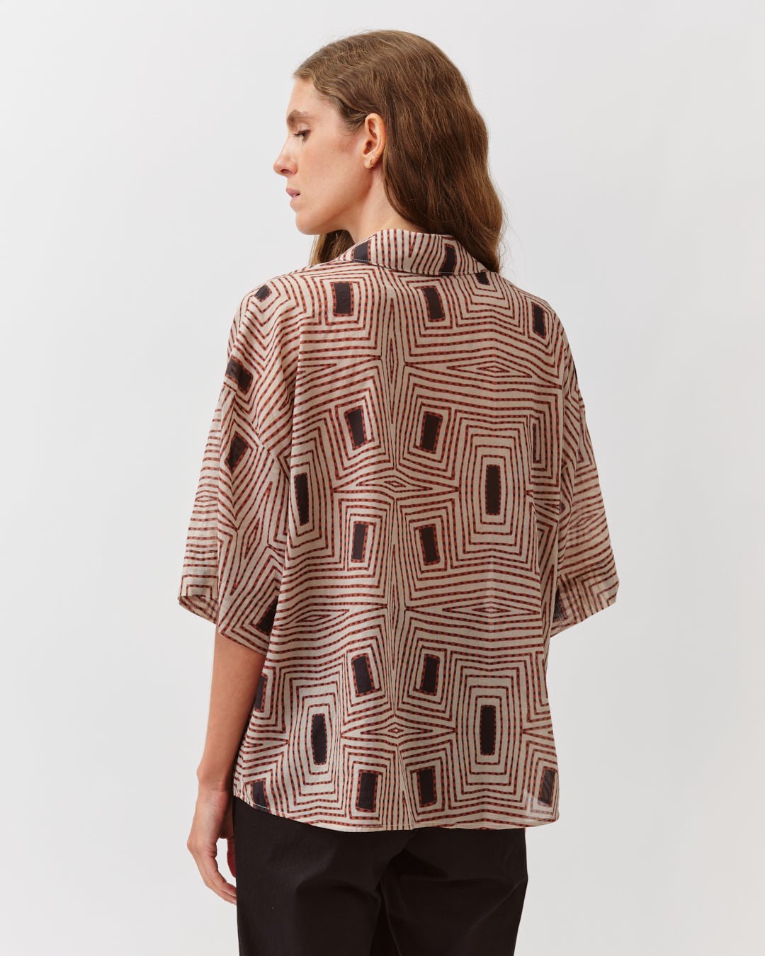 Diega Shirt Tifana Ecru Camel - Den Lille Ida - Diega