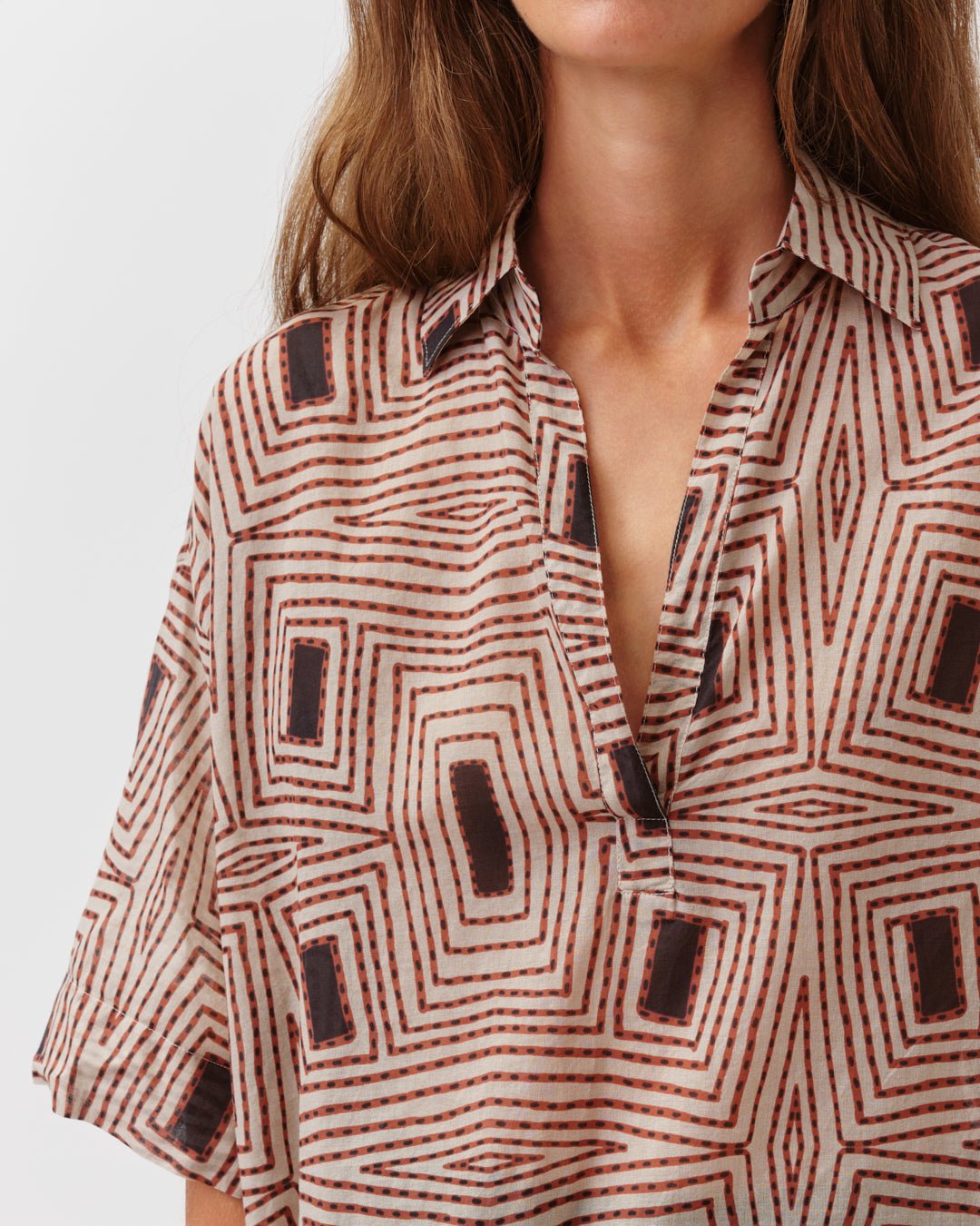 Diega Shirt Tifana Ecru Camel - Den Lille Ida - Diega