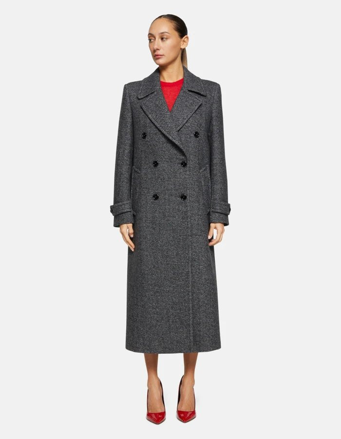 Dondup Double - breated Coat in Herringbine - Den Lille Ida - Dondup