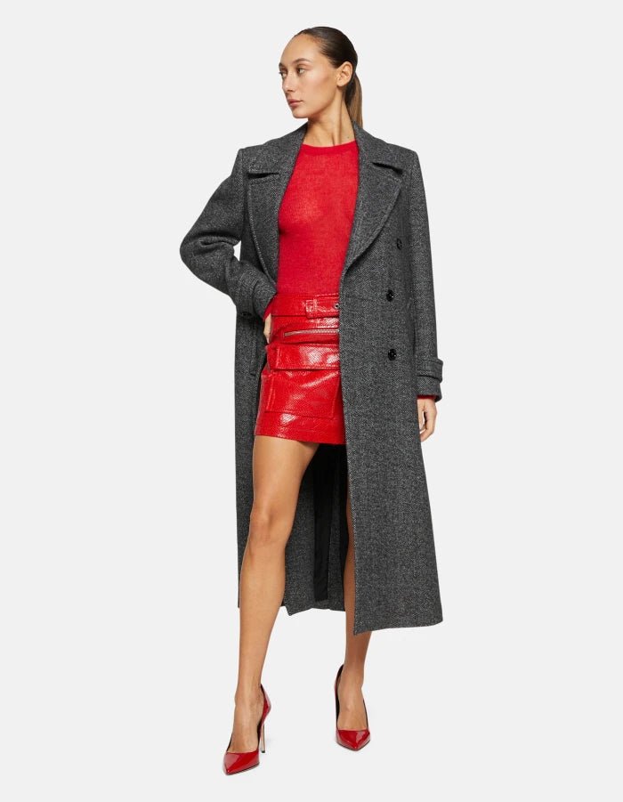 Dondup Double - breated Coat in Herringbine - Den Lille Ida - Dondup