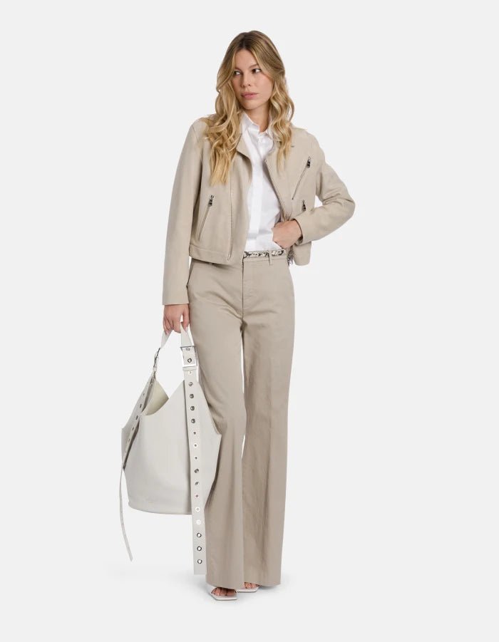 Dondup Janice Wide - Leg Trousers in Compact Gabardine - Den Lille Ida - Dondup