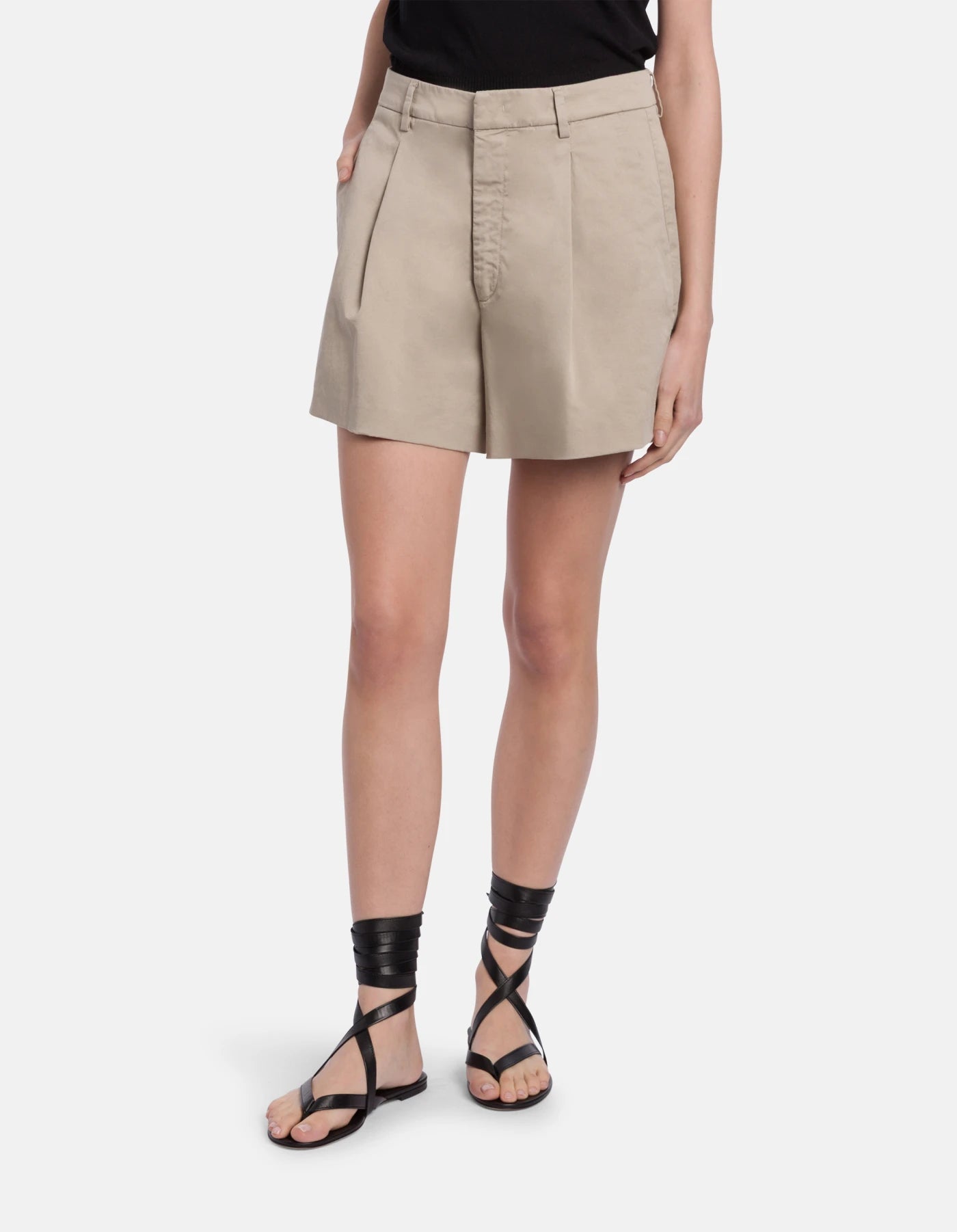 Dondup Lori Loose - Fit Shorts Cotton Garbardine Sand - Den Lille Ida - Dondup