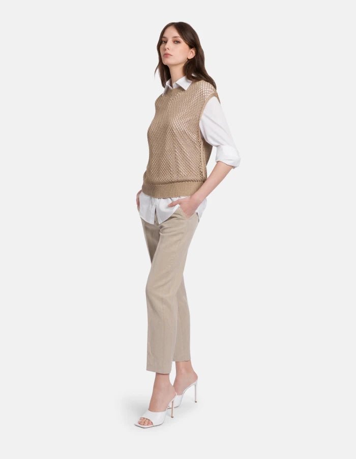 Dondup Nima Zip Loose Fit Trousers Linen Lyocell - Den Lille Ida - Dondup